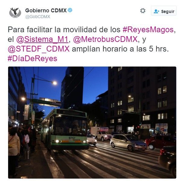 Transporte gratis esta noche en la Ciudad de México - tuit-cdmx