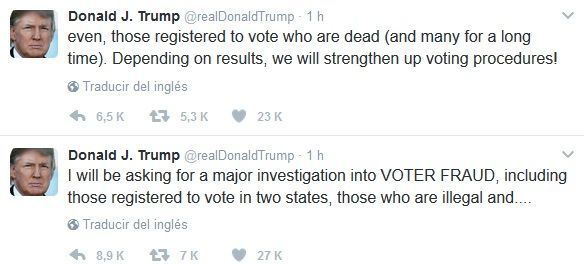 Trump anuncia investigación por presunto fraude electoral - tuit-trump-fraude