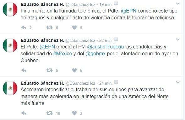 EPN y Justin Trudeau acuerdan estrechar comunicación - tuits-epn-trudeu-2