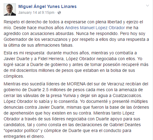 AMLO y Yunes cruzan acusaciónes por corrupción - yunes