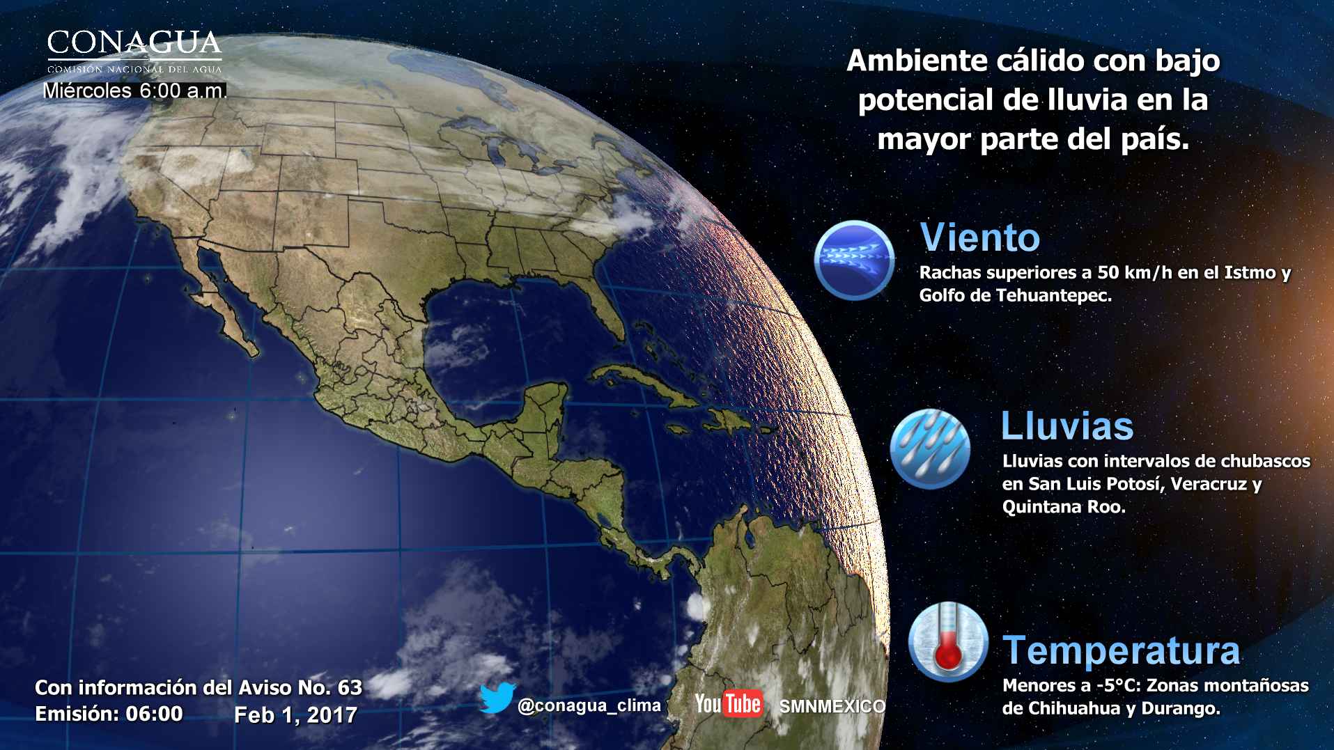 Aire seco favorecerá el aumento de temperaturas en el país - 0102-2