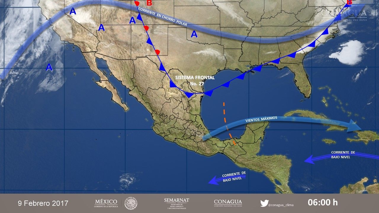 Frente frío 27 generará ambiente fresco en el norte y noreste de México - 0902-2