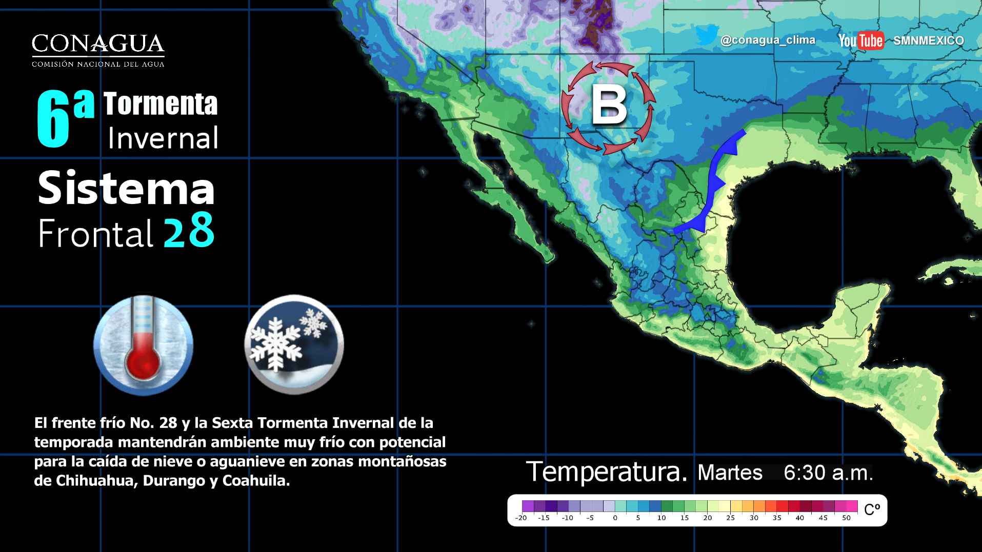 Posible caída de nieve o aguanieve en el norte del país - 1402