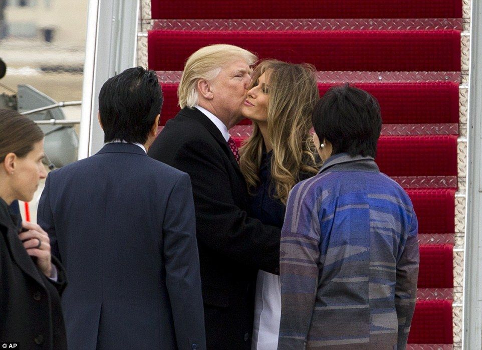 La cena de Trump, el primer ministro japonés y el dueño de los Patriotas - Donald-Trump-Abe-Melania-Akie-Japón-Estados-Unidos-8