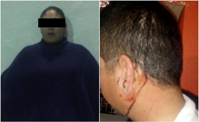 Detienen a mujer por golpear a su esposo con una botella de cerveza