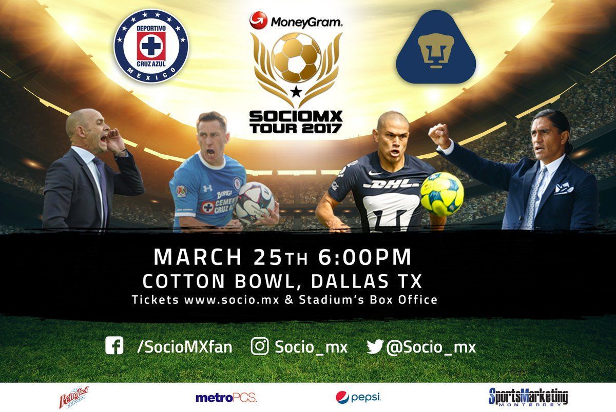 Confirman partido Cruz Azul vs Pumas en Estados Unidos