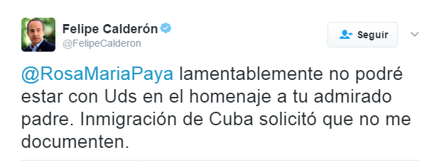 Prohiben a Calderón abordar vuelo a Cuba - calderón