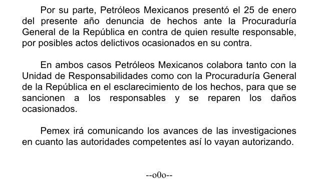 Pemex abre investigación por caso Odebretcht - comunicado-pemex-2