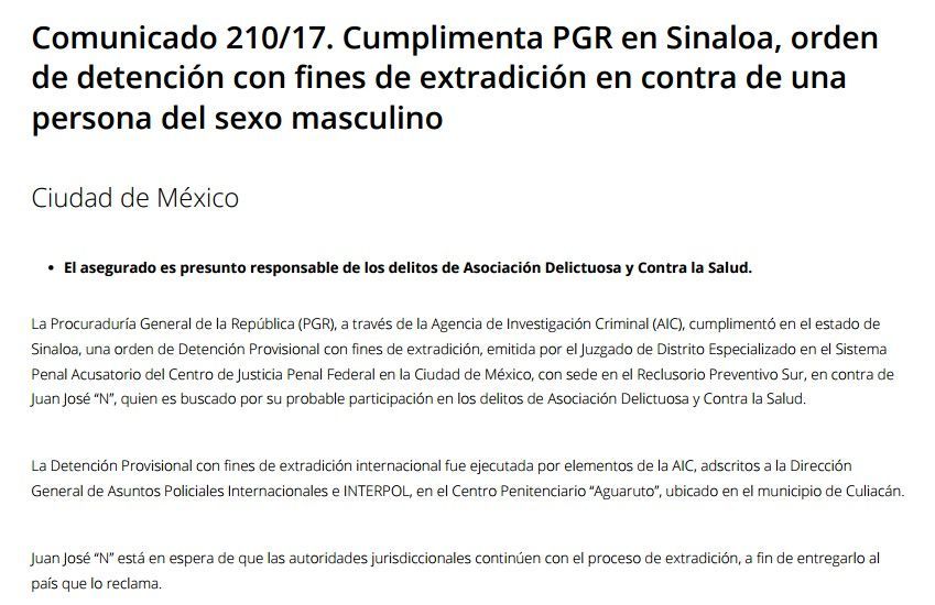 Inicia proceso de extradición del hijo de ‘El Azul’ a Estados Unidos - el-azul