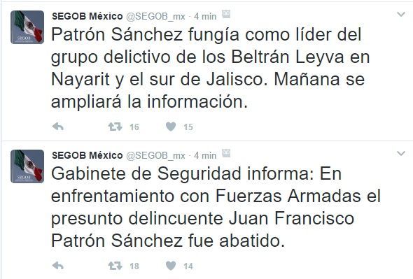 Abaten al "H2" líder regional de cártel de los Beltrán Leyva - h2-segob