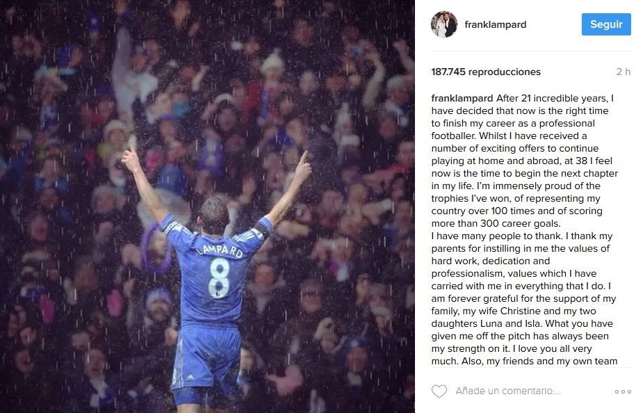 Frank Lampard anuncia su retiro - lampard-retiro-insta