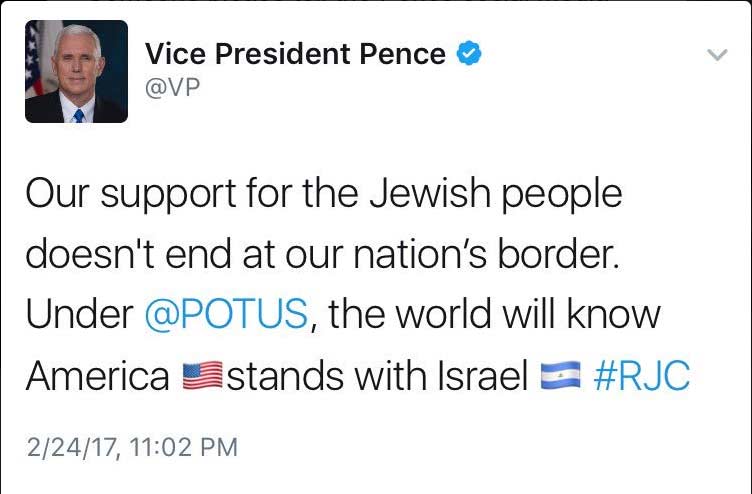 Vicepresidente de EE.UU. confunde bandera de Israel con la de Nicaragua - nica3