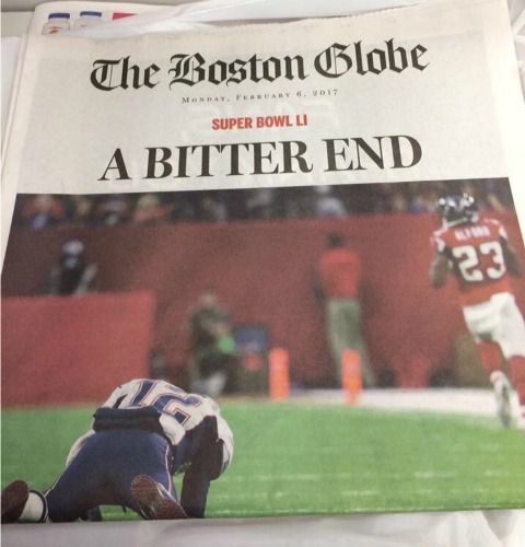 The Boston Globe publica portada con derrota de los Patriotas - patriots6022