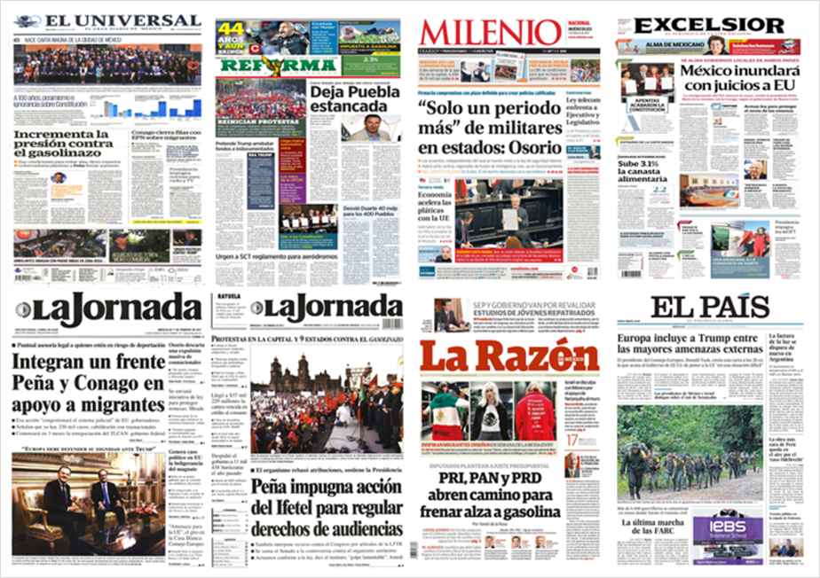 EPN y Trump en primeras planas de México y el mundo