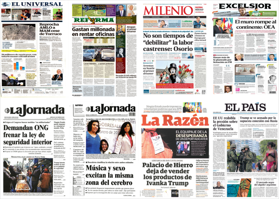 EPN y Michael Flynn en primeras planas del miércoles EPN y Michael Flynn en primeras planas del miércoles