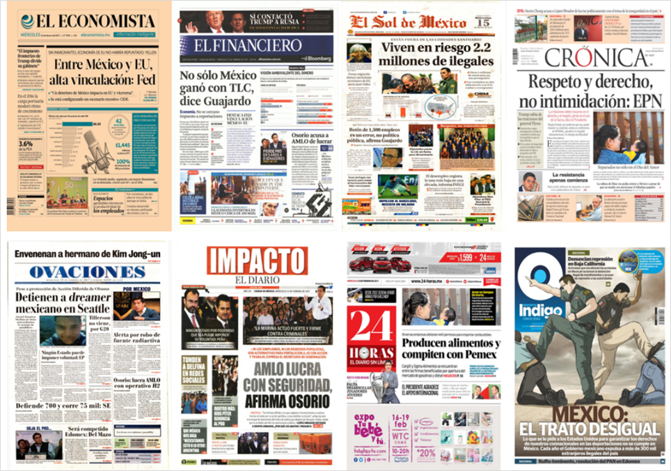 EPN y Michael Flynn en primeras planas del miércoles - portadas-15-feb