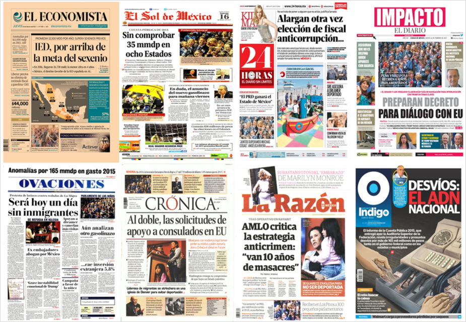 ASF, Trump y Netanyahu en primeras planas del jueves - portadas-16-feb-1