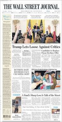 Día sin inmigrantes y Trump en primeras planas del viernes - portadas-17-feb-twsj