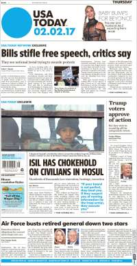 TLC, EPN y Trump en primeras planas del jueves - portadas-2-febrero-usa-today