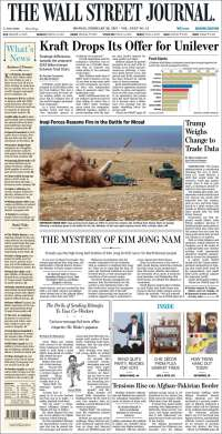 EPN y Miguel Bosé en primeras planas del lunes - portadas-20-feb-twsj