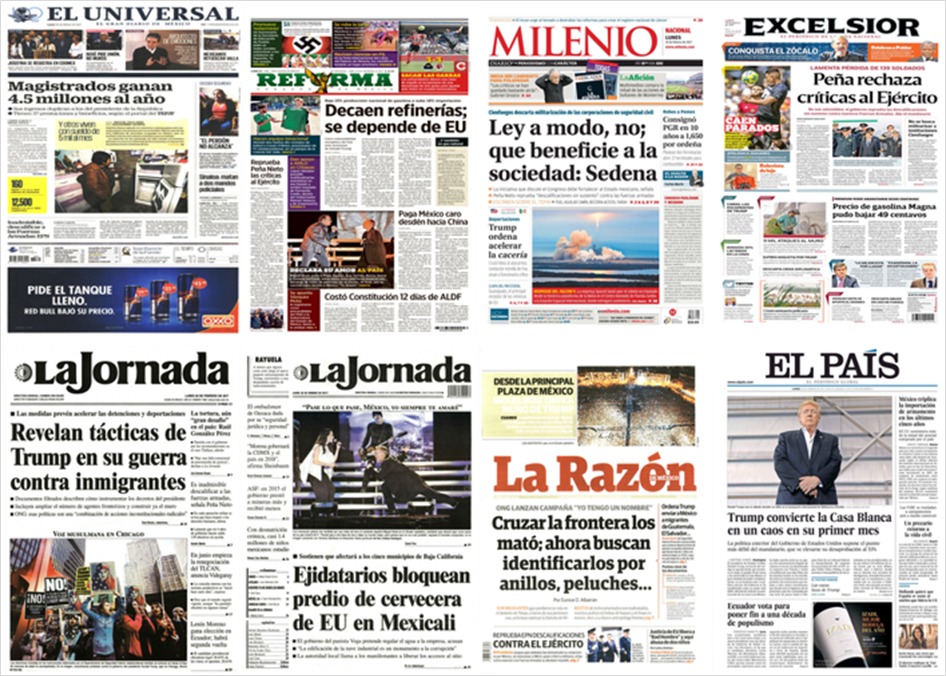 EPN y Miguel Bosé en primeras planas del lunes EPN y Miguel Bosé en primeras planas del lunes