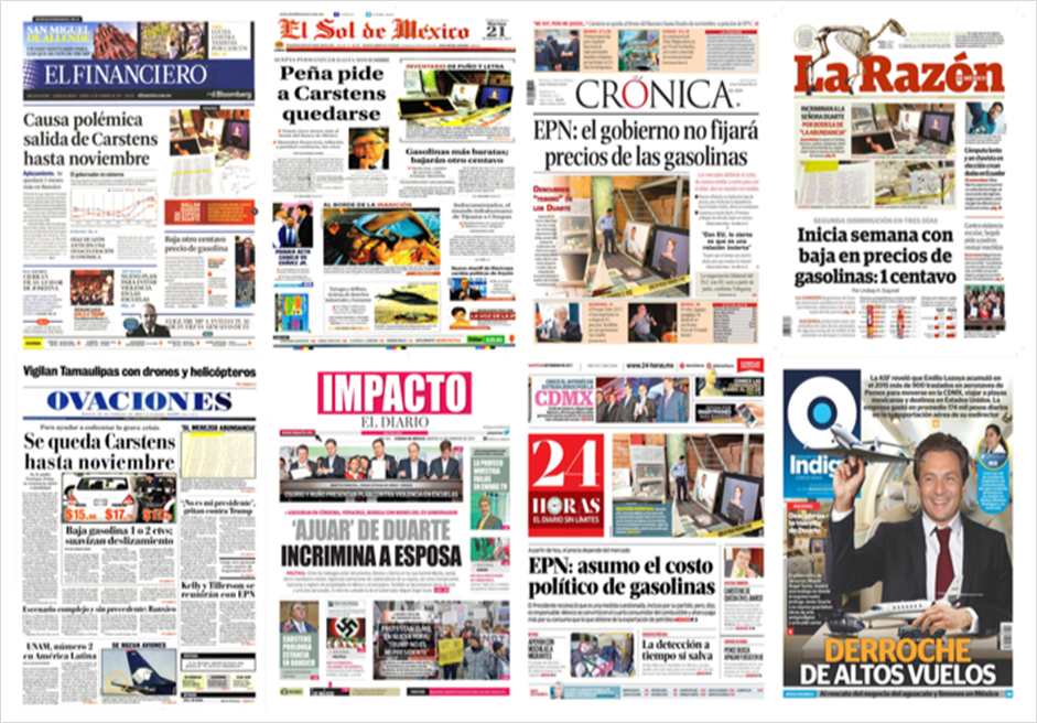Gasolinas y Trump en primeras planas del martes - portadas-21-feb-1