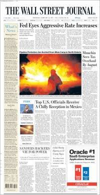 EPN, Videgaray y NASA en primeras planas del jueves - portadas-23-feb-twsj