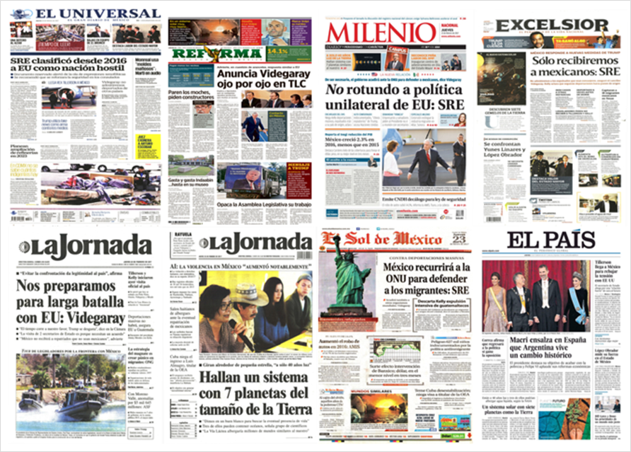 EPN, Videgaray y NASA en primeras planas del jueves EPN, Videgaray y NASA en primeras planas del jueves