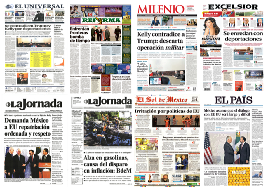 EPN, Tillerson y Kelly en primeras planas del viernes EPN, Tillerson y Kelly en primeras planas del viernes