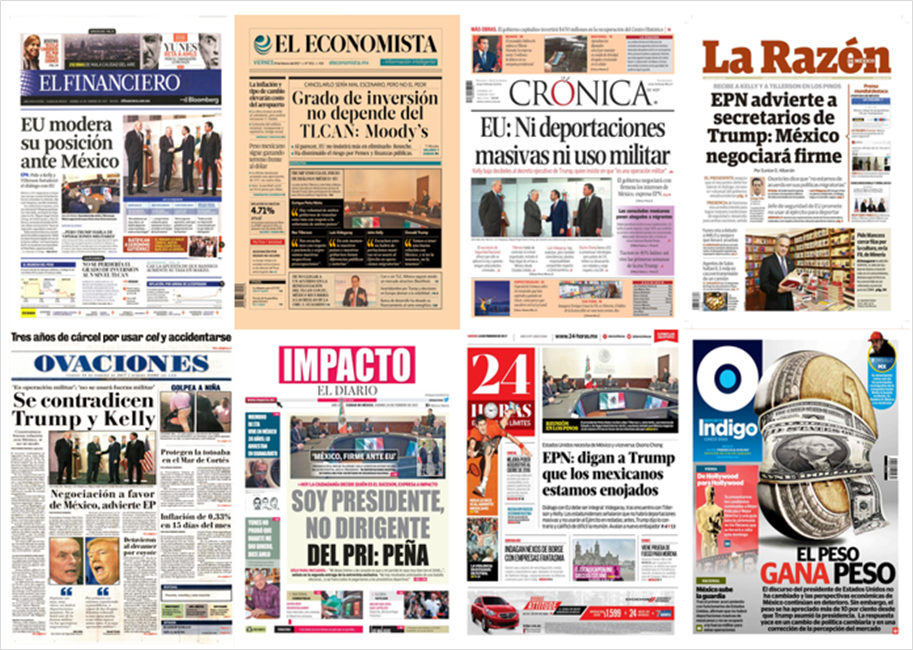 EPN, Tillerson y Kelly en primeras planas del viernes - portadas-24-feb1