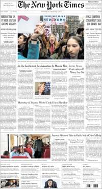 EPN y veto migratorio en primeras planas de México y el mundo - portadas-8-feb-tnyt