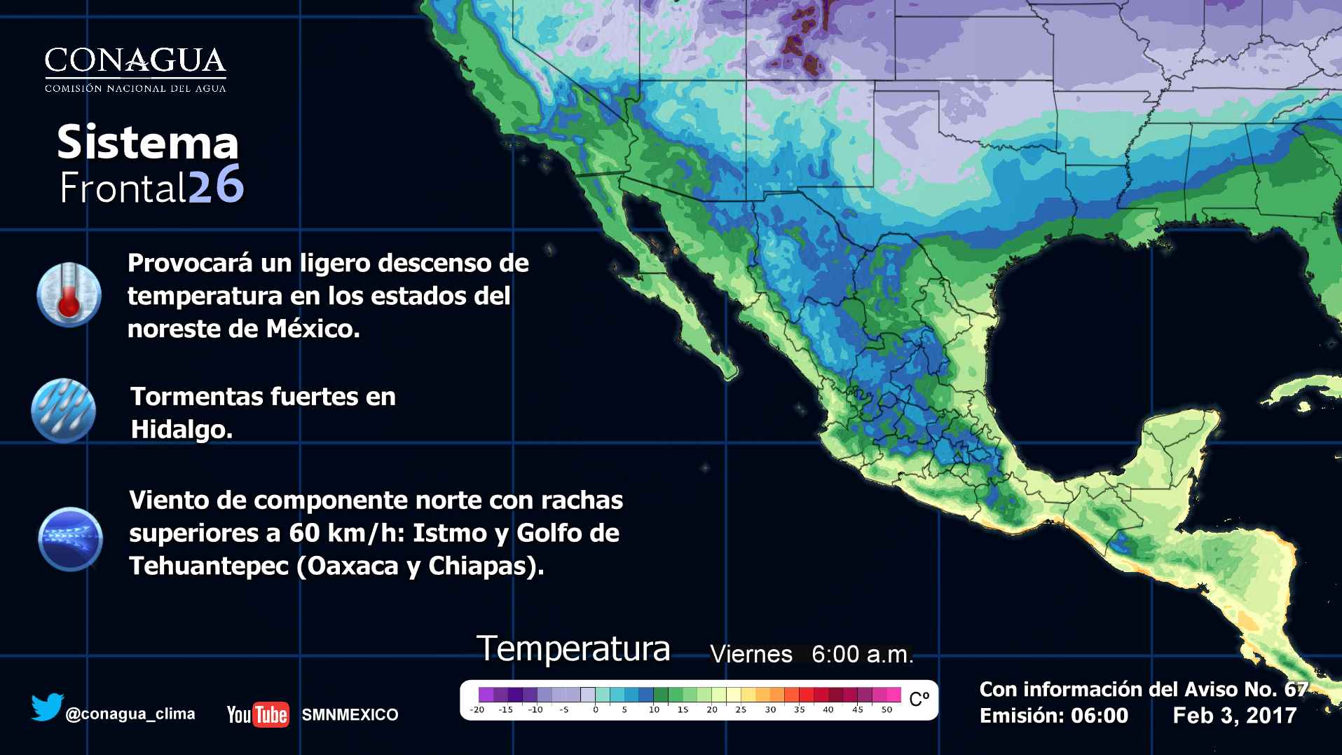 Frente frío 26 provocará decenso de temperaturas en el noreste del país - pronostico-0302