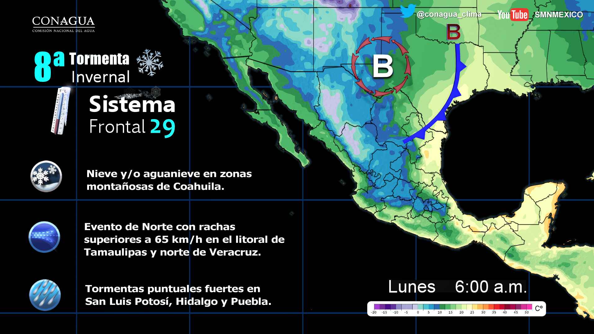 Octava tormenta invernal ocasionará ambiente muy frío en el norte de México - pronostico-2002