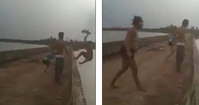 Video: muere joven al ser empujado desde un puente