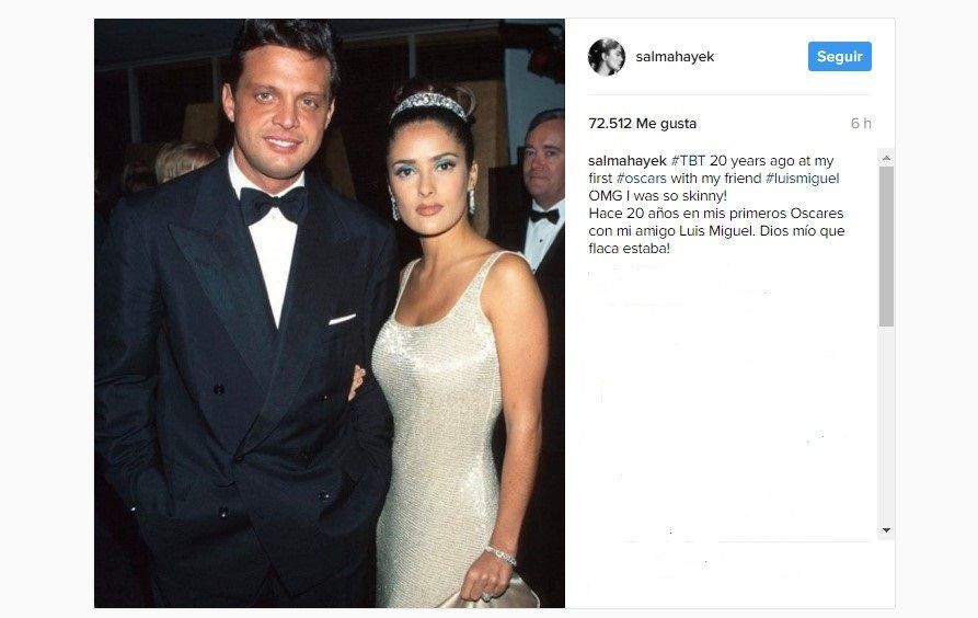 Salma Hayek recuerda su asistencia al Oscar con Luis Miguel - salma-hayek