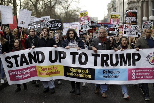 Protestas en Londres por invitación a Trump