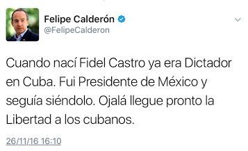 'Decisión de Cuba de impedirme entrada es absurda y reprobable': Calderón - tuit-calderon-cuba