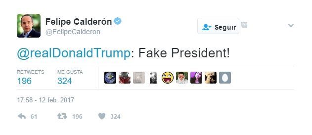 Calderón dedica tuit a Donald Trump - tuit-calderon