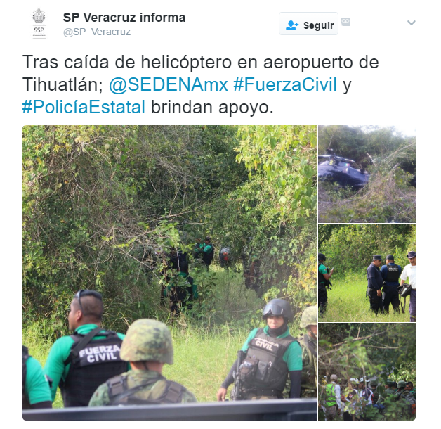 Cae helicóptero al norte de Veracruz - tuit-veracruz-helicoptero-post