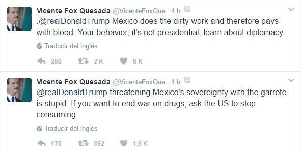 Trump, tu conducta no es presidencial:  Vicente Fox - tuits-fox