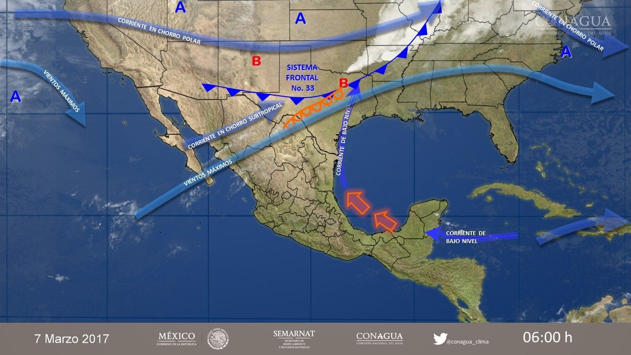 Vientos fuertes afectaran el noroeste y sureste del país - 0703-2