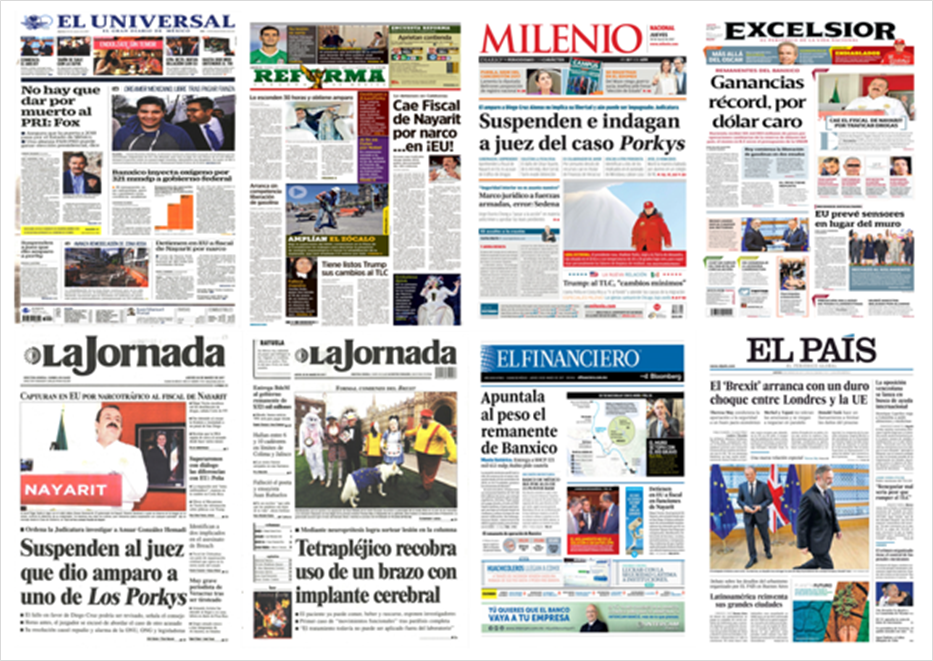 El fiscal de Nayarit y el juez del caso de Los Porkys en las primeras planas