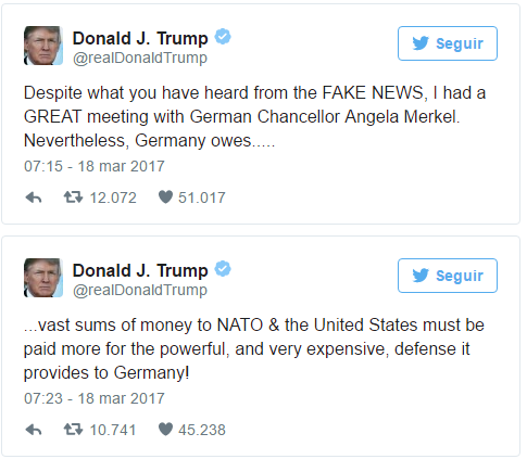 "Alemania debe vastas sumas de dinero a la OTAN y EE.UU.":Trump - 2017-03-18-13_29_36-Alemania-debería-pagar-más-por-defensa-de-EU_-Trump-Grupo-Milenio