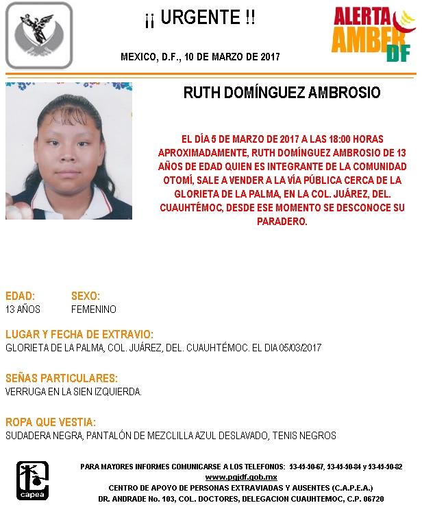 Activan Alerta Amber por menor extraviada en la Cuauhtémoc - ALERTA-AMBER-034