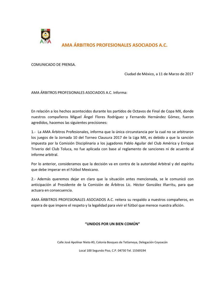 González Iñárritu estaba advertido del paro arbitral - C6r7UmRV4AIWH2Y