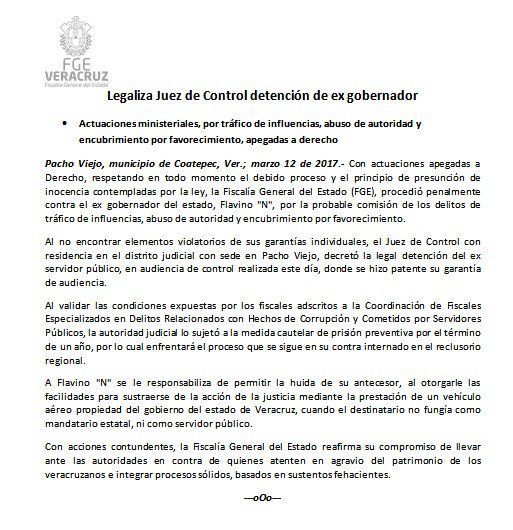 Dictan un año de prisión preventiva a Flavino Ríos - C6wqwX3V4AAzbfv