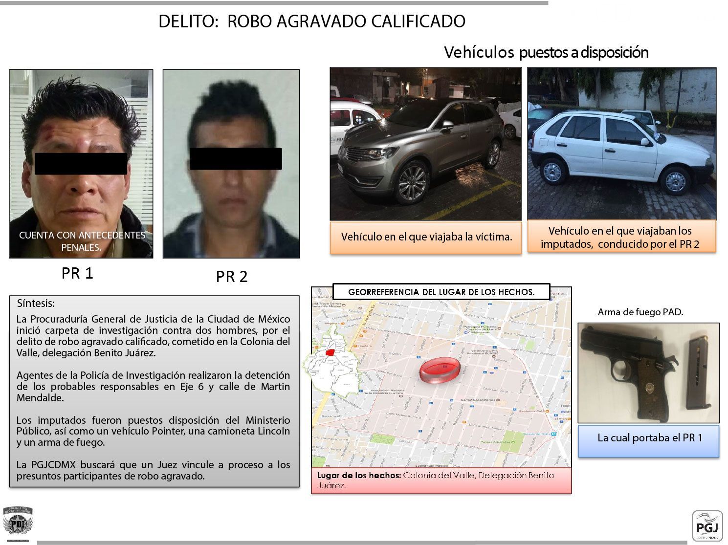 Capturan a asaltantes de automovilistas en la Benito Juárez - MAMPARA