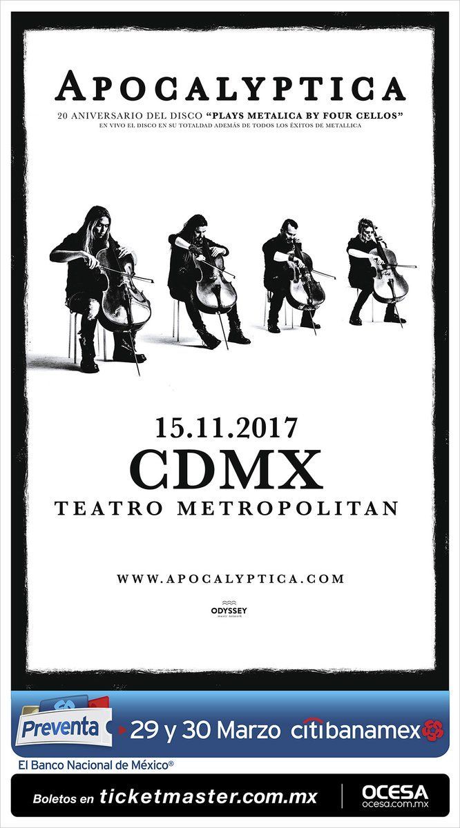 Apocalyptica visitará México - apocalyptica