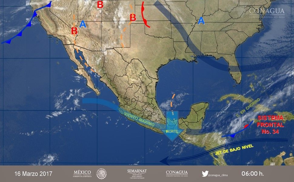 Continuarán las lluvias en la mayoría del país - clima-16-marzo
