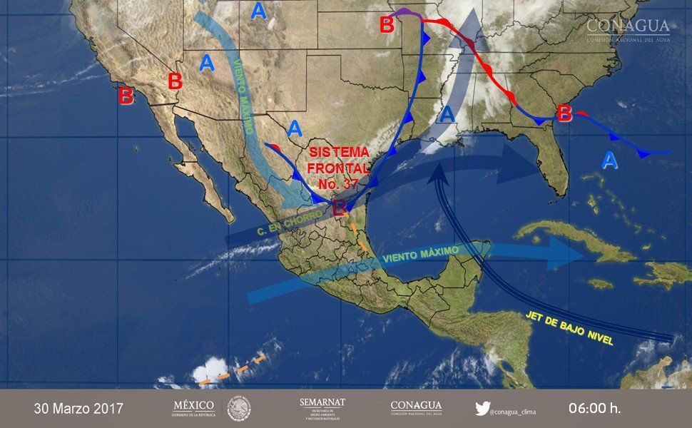 Prevén lluvias en algunos estados del país - clima-30-marzo